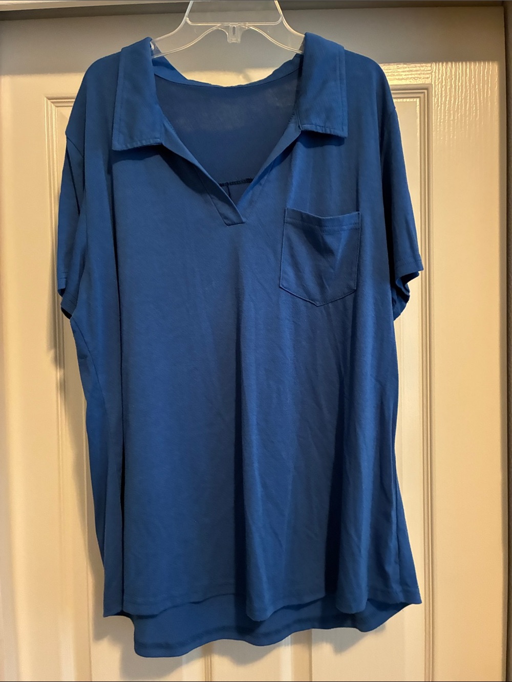 Dex Deep Blue Women's V-Neck Top